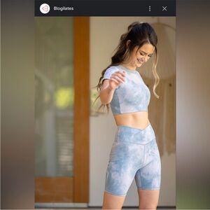 POPFLEX Marble Blue Top + Shorts